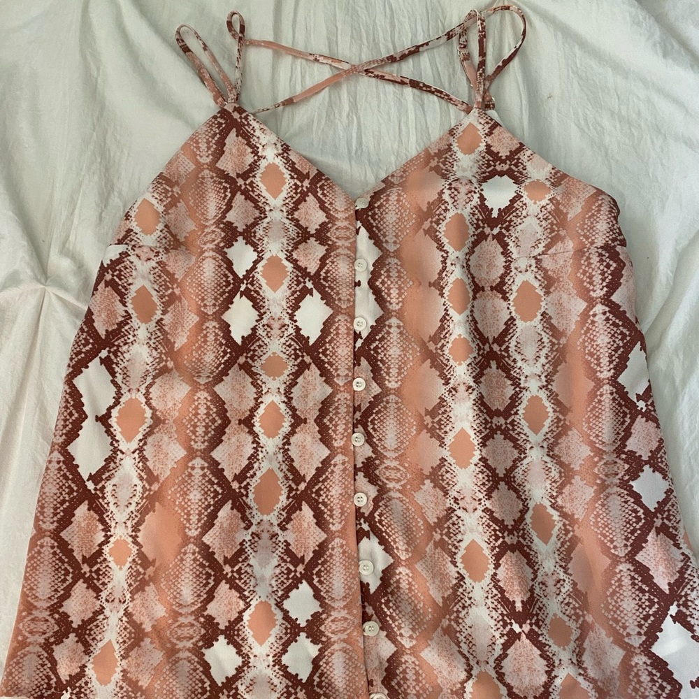 Pink snakeskin print tank